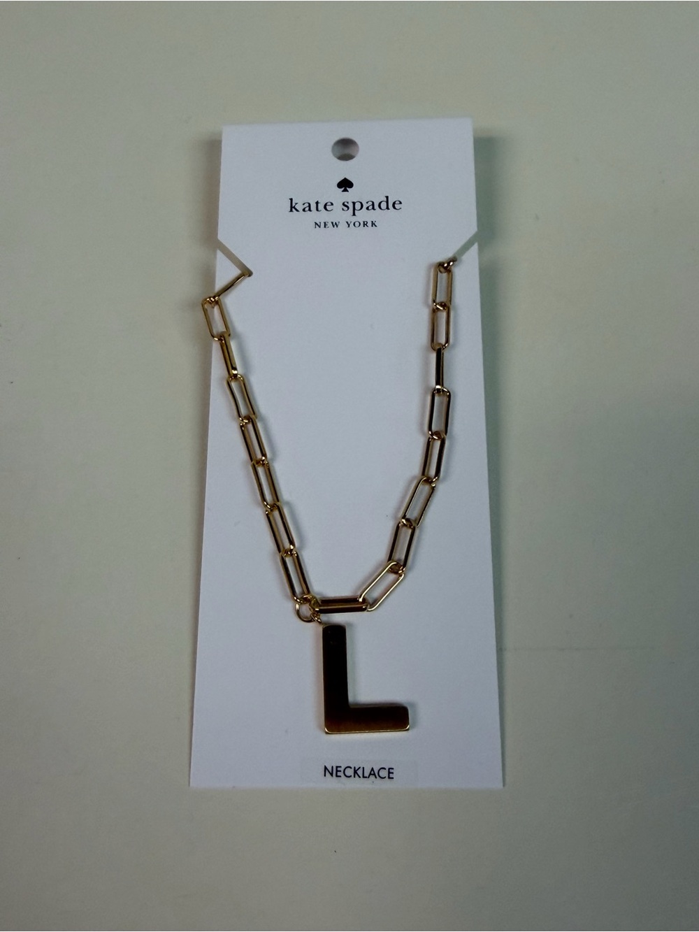 NWT Kate Spade Initial This Letter L Goldtone Necklace